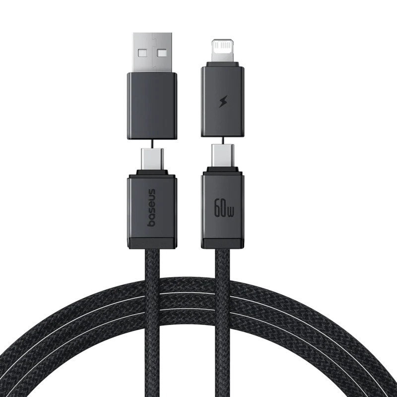 Baseus P10383000121-02 Sri Lanka, Baseus 60W Two-for-Two Cable Sri Lanka, Baseus U+C to C+L Cable Sri Lanka, Baseus Fast Charging Cable Cosmic Black, Baseus Dual Input Charging Cable Nugegoda